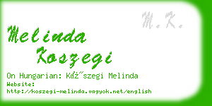 melinda koszegi business card
